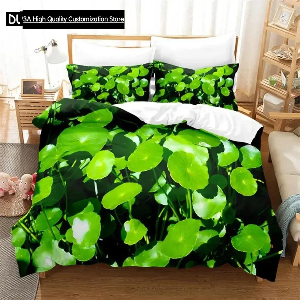 Comforter Green Leaves Queen Bedding Set Kids Bedding Digital Printing King Size