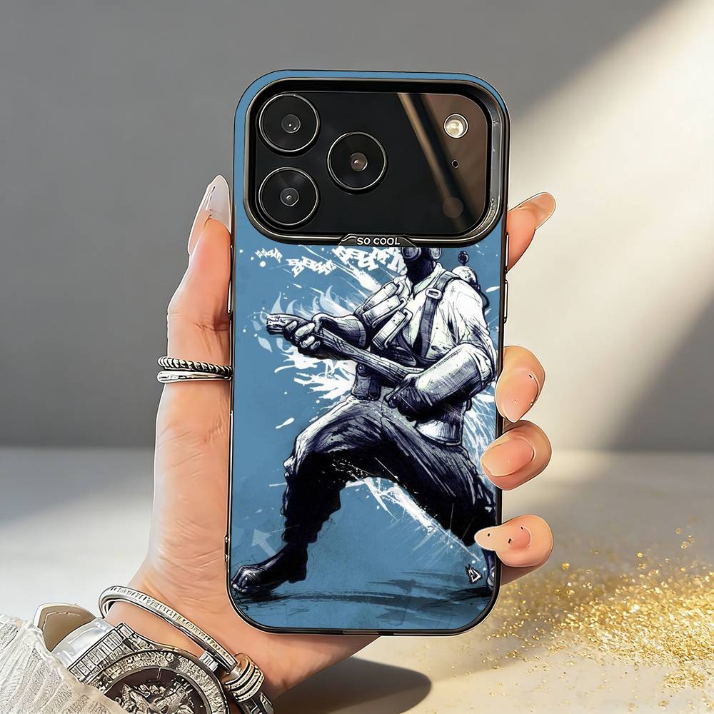 

1PC T-Team F-Fortress 2 Phone Case For iPhone17,16,15,14,13,12,11,Pro,MAX Gray Matte Silicone Black Cover iPhone12PROMAX