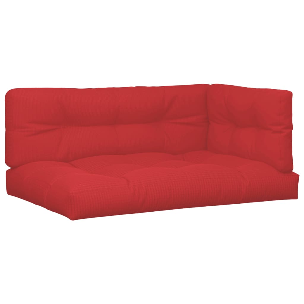 7 Piece Pallet Cushions Red Fabric