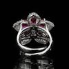 Jewelry Accessories Open-door Rings Lucky Five-star Flower Red Zircon High-end Fashion Style Women