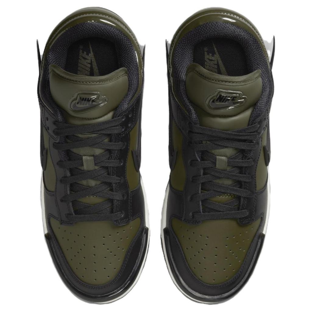 Nike Dunk Low Twist Army Khaki Black Women' s Sneakers Skate Shoes HJ7335-133