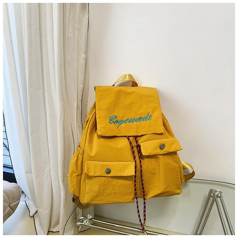 

Премиальный повседневный универсальный рюкзак для путешествий, дорожный, инструментальный, маленький рюкзак однотонный, многофункциональный школьный портфель, тренд жёлтый