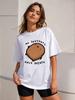 Cute Potato Pattern No Thoughts Only Potato Cartoon Printed Tshirt For Unisex Round Neck Top Short Sleeved Summer Casual Tshirt