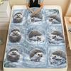 Animal Pattern Frame Print Flannel Blanket High Quality Comfortable for All Seasons Home Decor Warmth and Comfort Perfect for Christmas Gifts