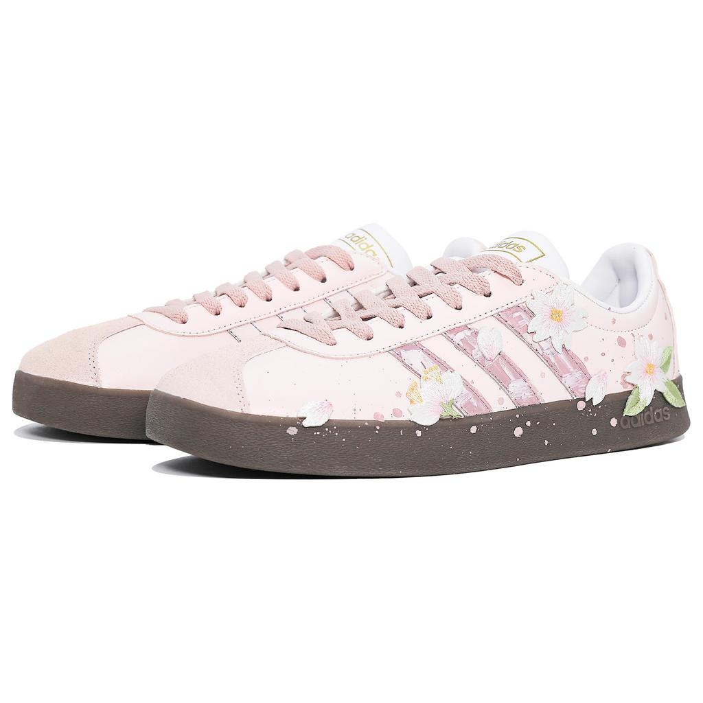 adidas VL COURT 2.0 Abrasion Resistant Slip Resistant Low Top Skateboard Shoes Unisex Cherry Blossom Pink ID6015(Team1083-)