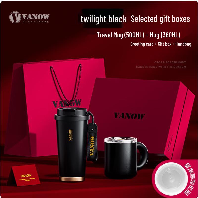 Vanow Ceramic Lined Insulated Coffee Tumbler Gift Set