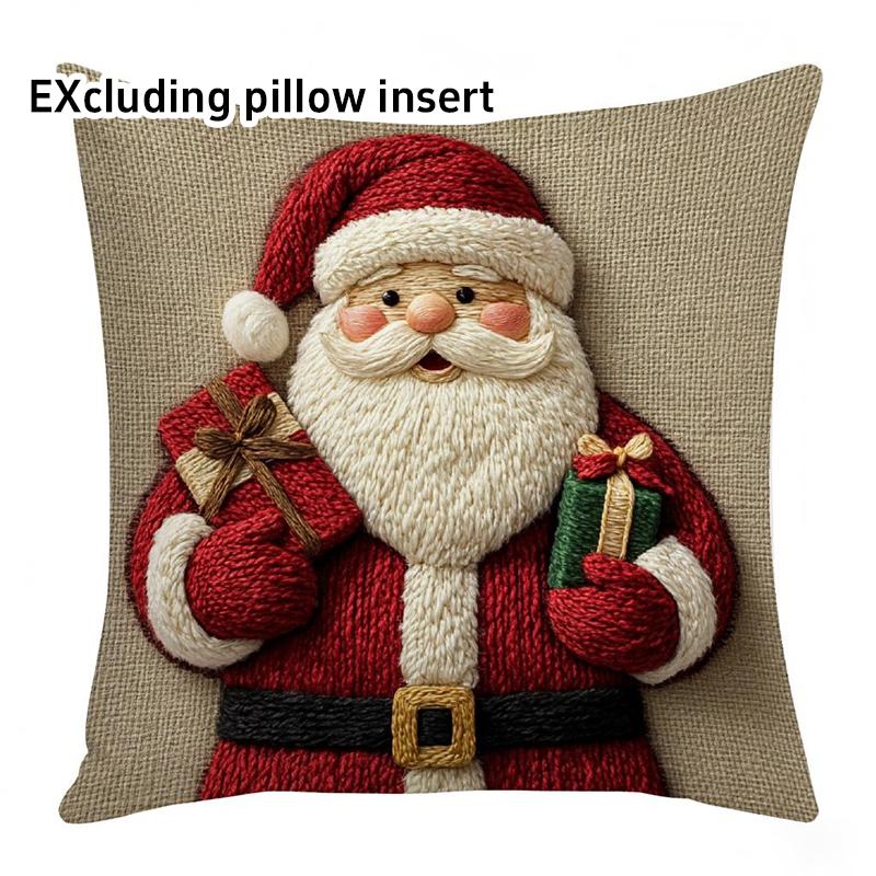 Christmas Printed Pillowcase Cartoon Santa Snowman Elk Sofa Cushion Cover Christmas Decorations New Year's Eve Decorations