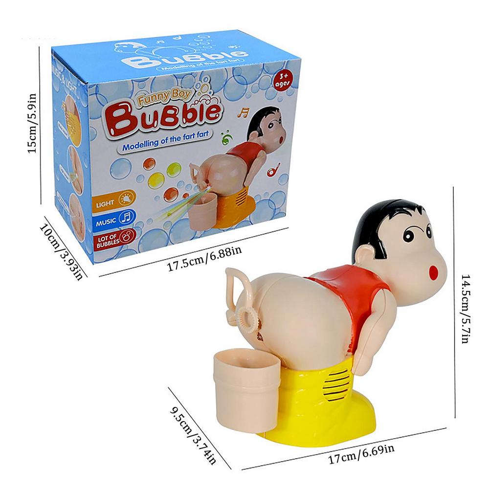 Kids Soap Bubble Blower Electric Fart Blowing Bubble Machine Music Light Toys Fully-Automatic Water Blowing Toys For Children