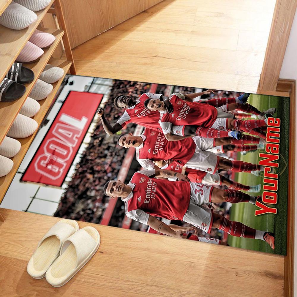 Arsenal Customizable Name Floor Mat Perfect for Living Rooms Hallway Playrooms Balcony Antislip Carpet Anime Office Decor
