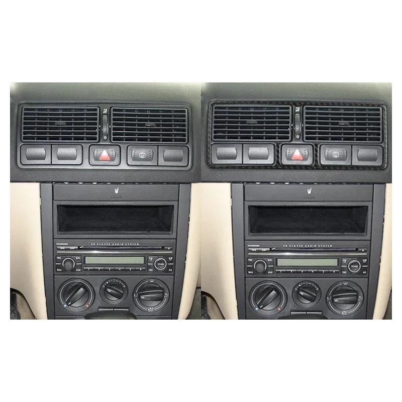 For VW Golf 4 MK4 1999 2000 2001 2002 2003 2004 Accessories Interior Decoration Carbon Fiber Central Control Air Outlet Sticker