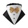 Tanpopo Formeller Hunde-Smoking Hochzeitskragen Bandana Geburtstags-Kostüm Fliege Party-Anzug Weihnachts-Feiertags-Party-Outfit Haustierhalsband