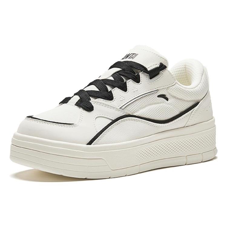 Anta Light Breeze Breathable And Slip Resistant Low top Skateboard Shoes Women's White Black 922418065-2