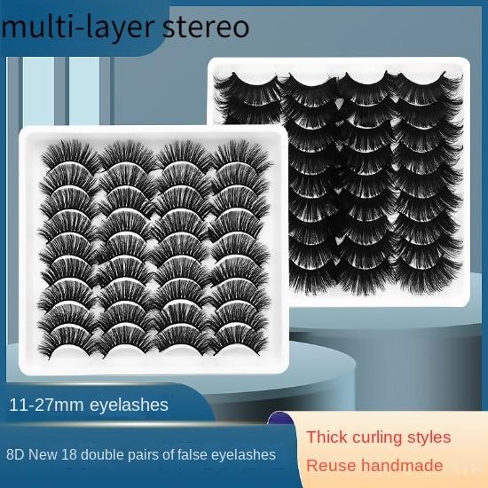

18 пар накладных ресниц, натуральные густые норковые ресницы, перекрестное пятно, 8D пушистые норковые ресницы, натуральные накладные ресницы, эффектный объемный макияж