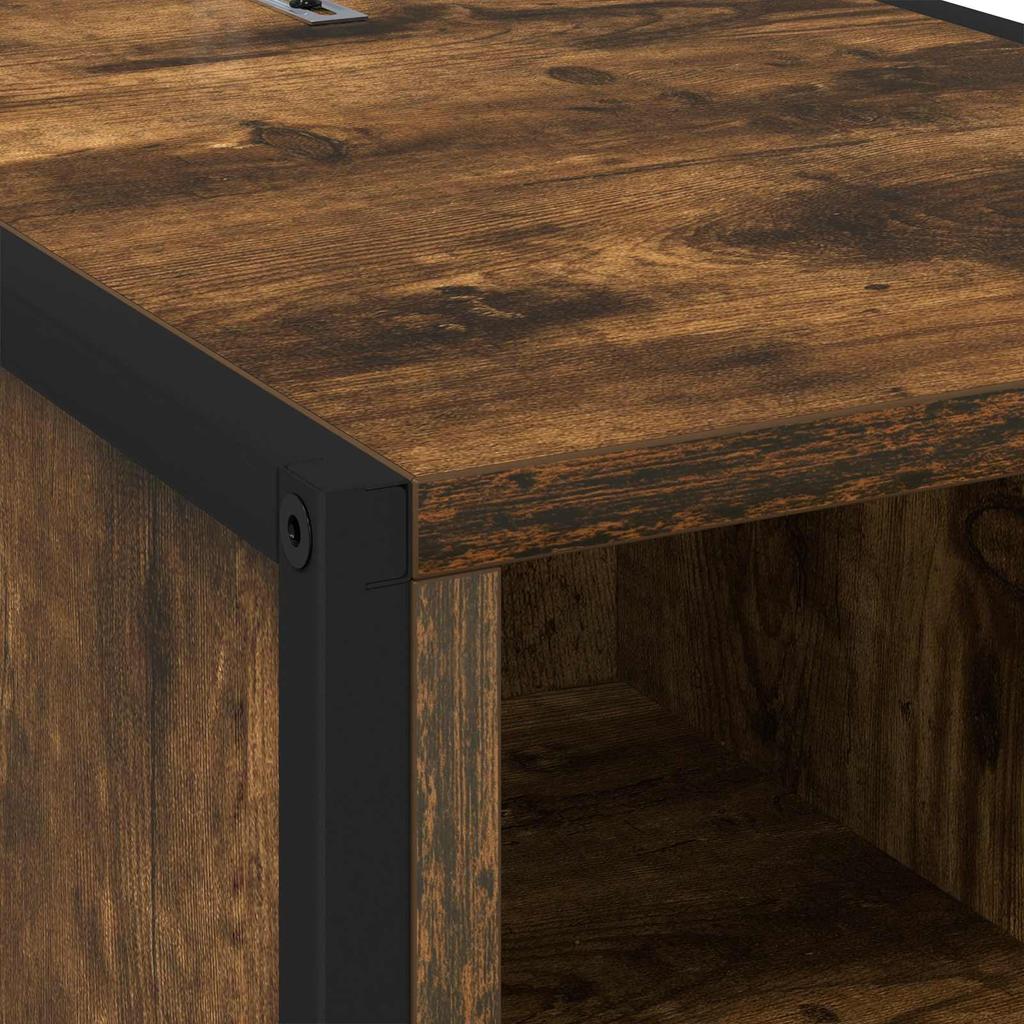 Nightstand Smoked Oak 39.5 x 30 x 50 cm Particleboard