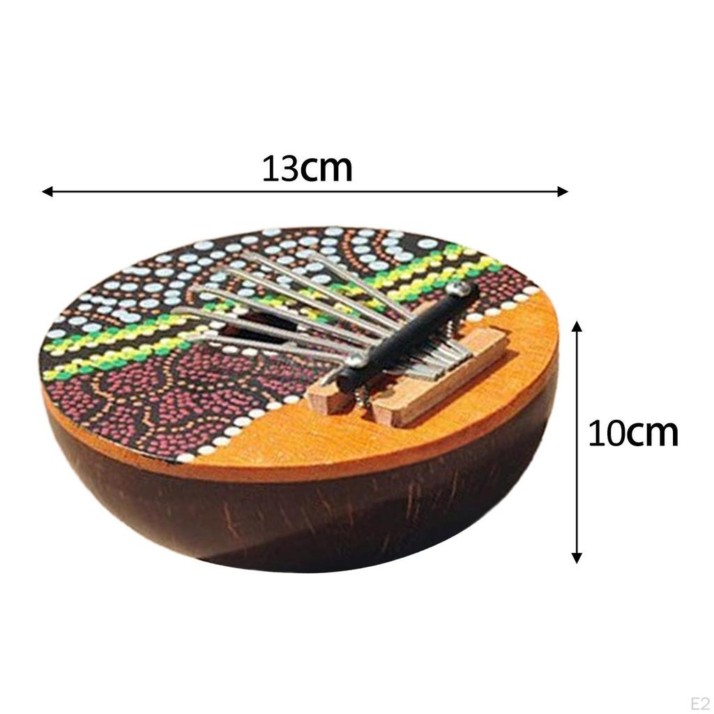 Thumb Piano 7 Key Kalimbas Portable Mbira Exquisite Handpainted Patterns Finger Music