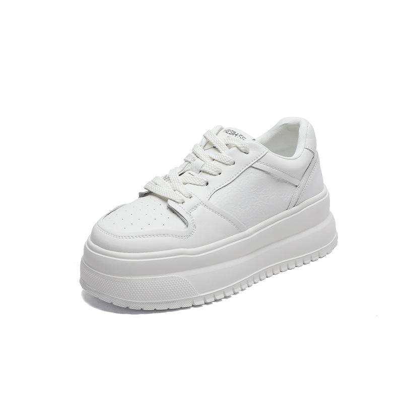 

Простые маленькие белые туфли женские весенние новые на толстой подошве, увеличивающие рост, кожаные, легкие, маленькие, повседневные, спортивные, кеды 40 бежевый