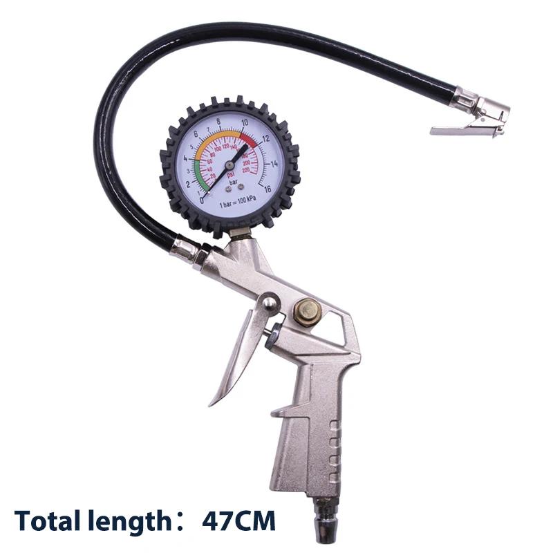 220PSI Car Motorcycle Multifunctional Tire Air Pressure Monitoring Gauge Tester Air Compressor Dial Meter Inflator Pump Tools