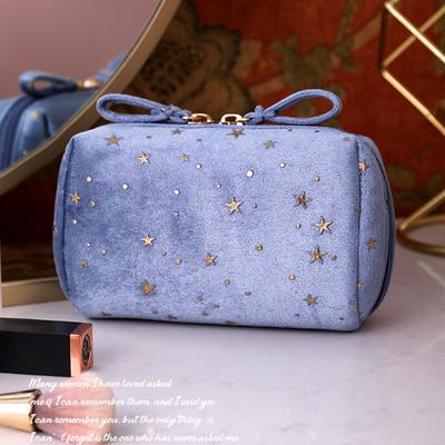 Bolsa de maquillaje de terciopelo para niña, organizador suave para chica, bolsa de almacenamiento de lápiz labial, artículos de tocador para mujer, estuche de maquillaje de belleza, bolsa de cosméticos portátil