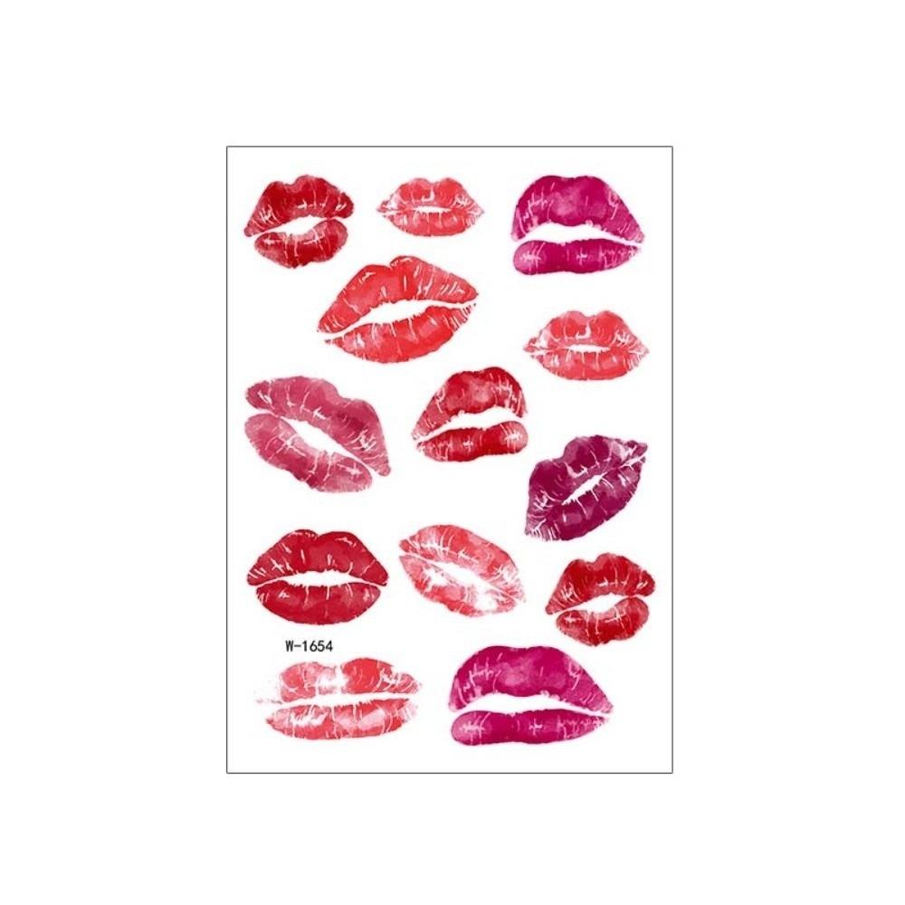 Leopard Print Valentine Day Kiss Lip Stickers Disposable Makeup Stickers Live House