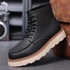 New Autumn Winter Handmade Vintage Men Shoes Genuine Leather High Boots Outdoor Men's Work Boots Retro Motorcycle Boots 38-44