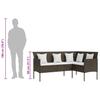 5 Piece L Shaped Sofa Set with Cushions Poly Rattan Brown