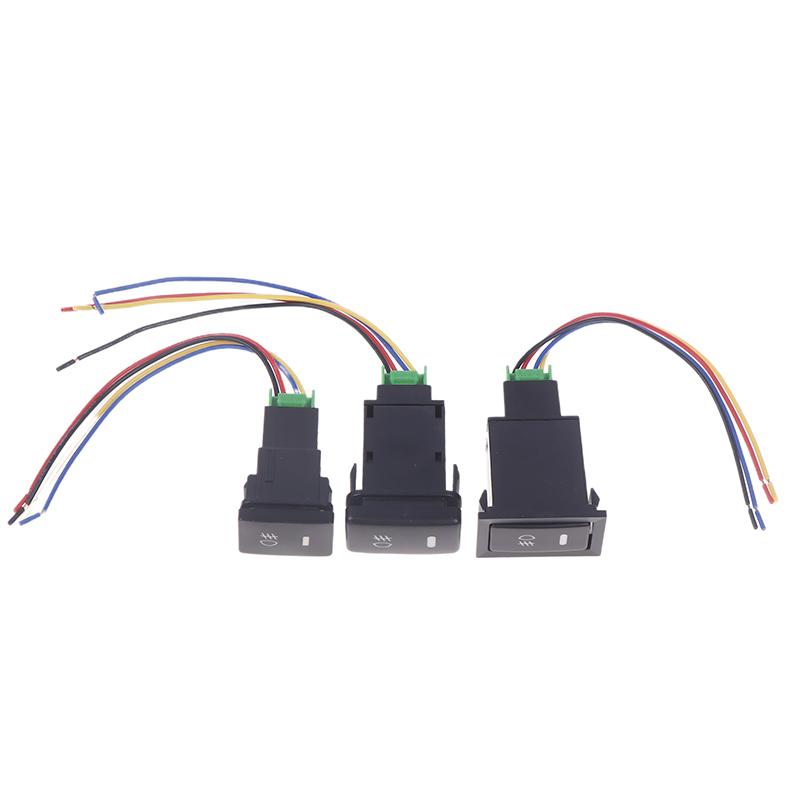 Durable For Dc 12V Front /Rear Fog Light Push Switch With 4 Wire Button For Car Boat Automotive Rv Black