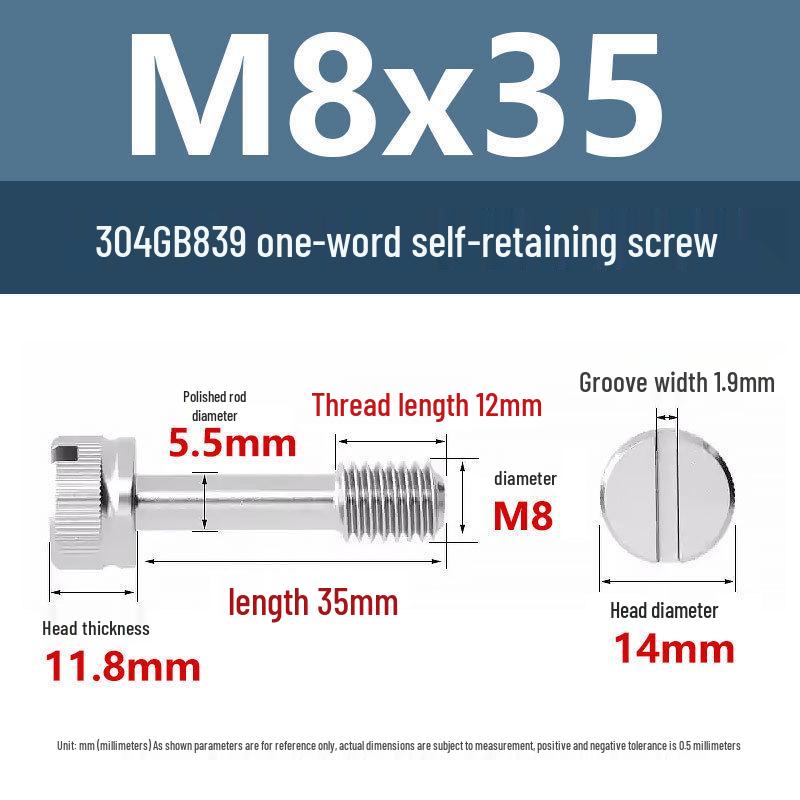 Yigu 304 Anti-Loosening Knurled Head Captive Screw with Anti-Slip Design