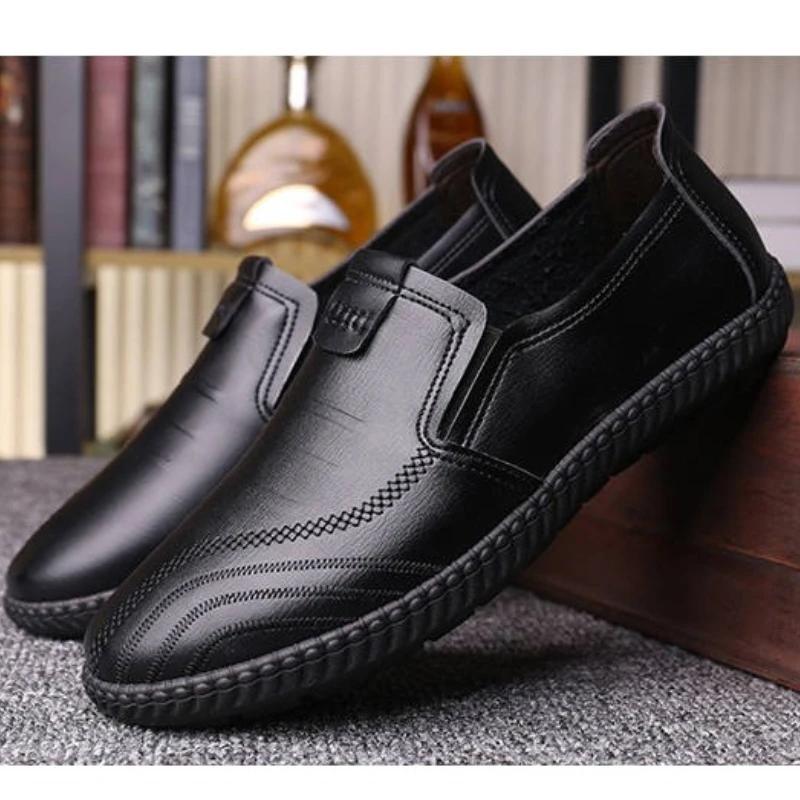 2025 Autumn Casual Men's Shoes Versatile Soft Leather Footwear Comfortable Loafers Male Breathable New Flat Zapatos Para Hombre