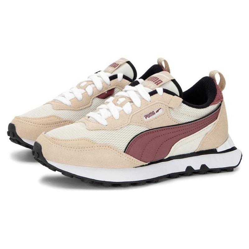Puma Rider FV Retro Rewind Unisex Sport Low Lifestyle Casual Shoes Textile Split Cow Leather Synthetic Leather Beige Brown 390168-01