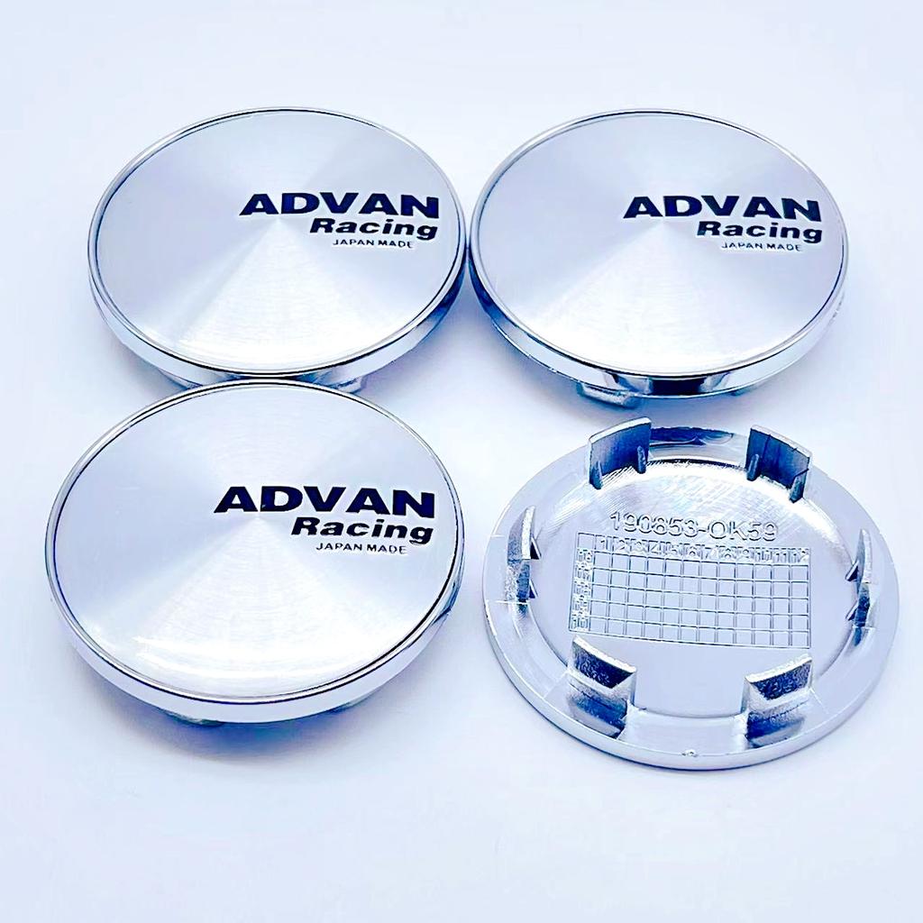 4pcs/Lot High Quality ADVAN Racing Emblem Logo 59mm Car Wheel Center Caps High Cap Accessories Wheels Hub Rim Hubcaps Cover