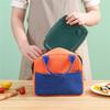 New Corduroy Thickened Waterproof Handheld Lunch Bag Ice Pack Lunch Box Bag Split Color Thermal Bag Fresh Style Lunch Pouch