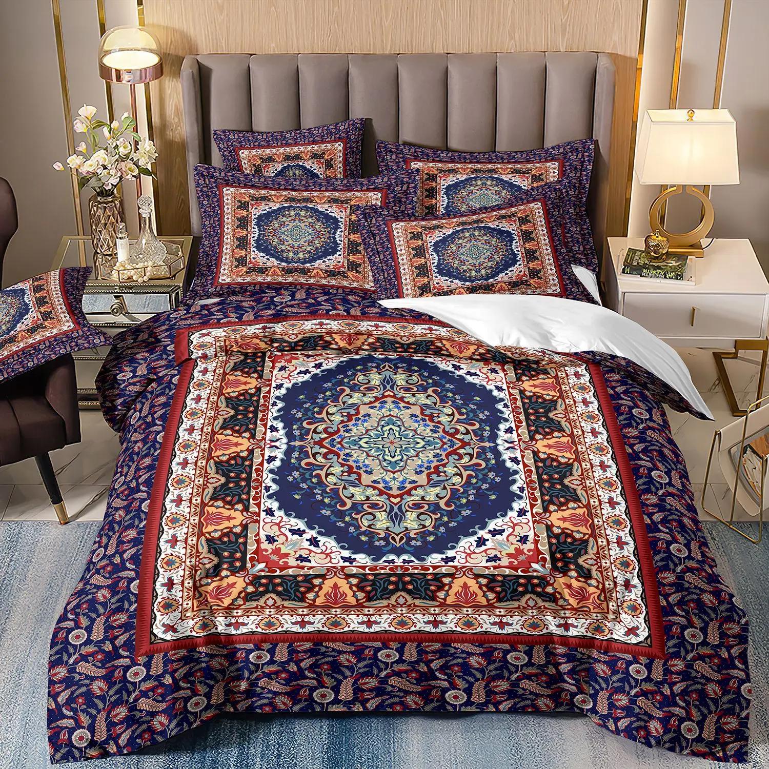 

Роскошный постельный комплект с 3D-принтом из мягкого полиэстера, комплект пододеяльника, комплект одеяла, постельное белье с наволочками для семейного подарка EU Double 200x200cm