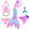 Mädchen Schwanzflosse Meerjungfrau Kostüm Kleid Cosplay Weihnachten Geburtstag Geschenk Badeanzug Kann Monoflosse Finne Hinzufügen Halloween Kostüm