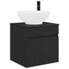 Wall Mounted Washbasin Vanity In Black 49 X 44.5 X 66.5 Cm