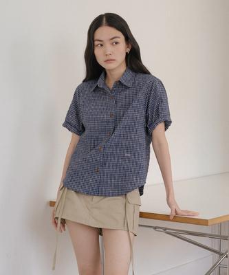 Tilaidai Ann Button Point Shirt_Navy