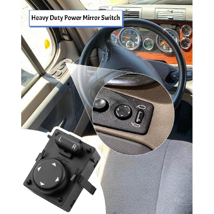 Heavy Duty Power Mirror Switch Front Driver Side 10Pin Fit for Freightliner Cascadia 2007-2017 Replace 901-5202 15829700SR DTL15829700