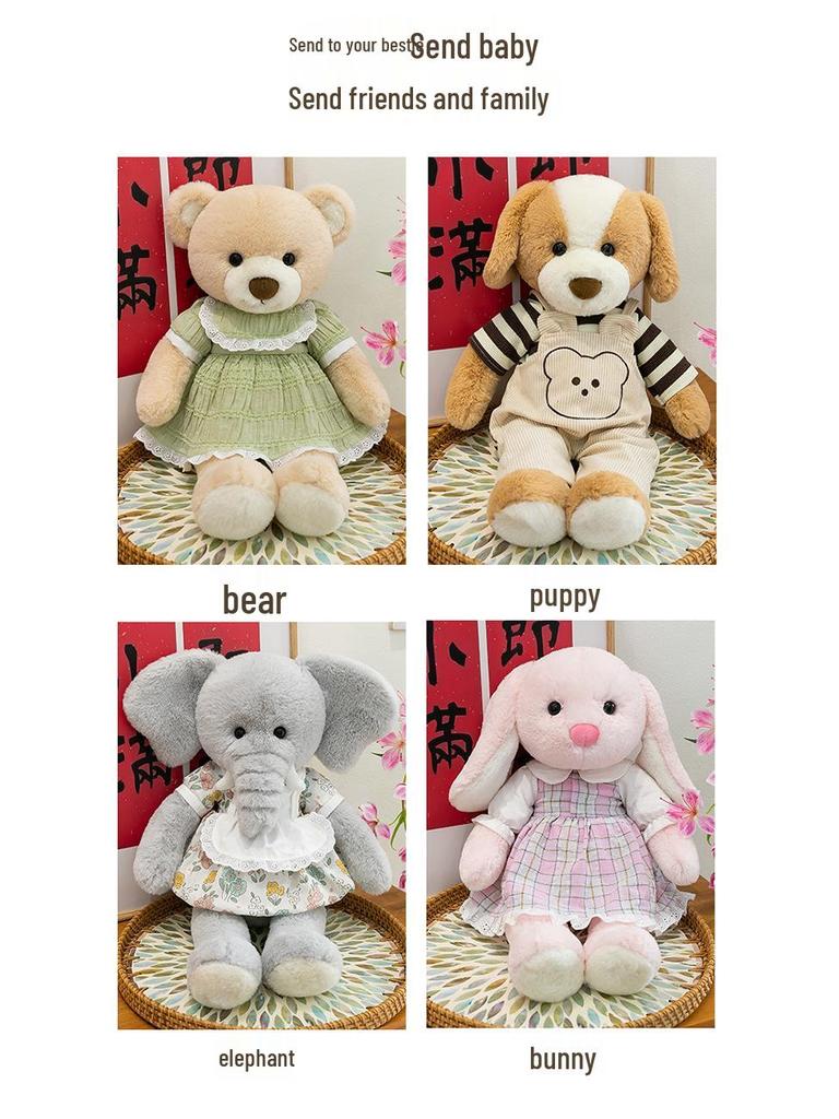 Jenny Series Plush Doll: Bear & Rabbit Clothing Style, Perfect Children's Gift & Companion
