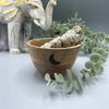 Wooden Smudge Bowl Three Moons Altar 11x7cm