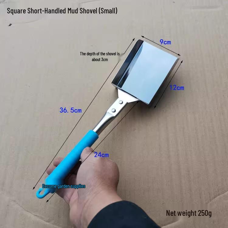 Stainless Steel Square Garden and Sampling Shovel for Soil, Coal, and Powder Handling