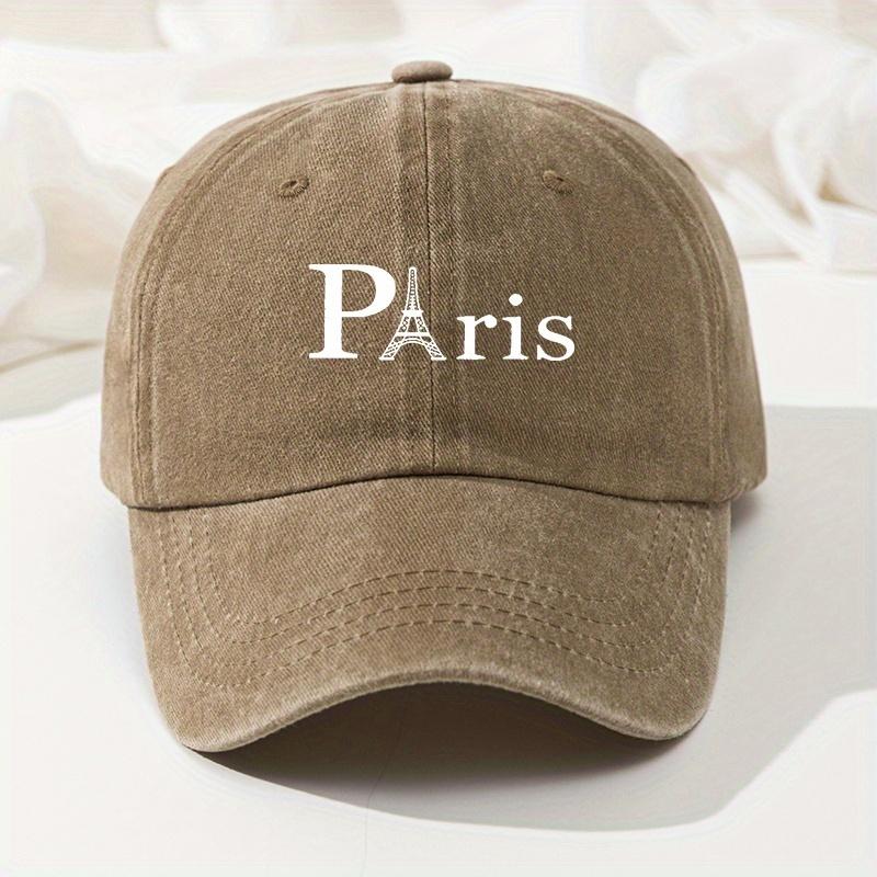Paris Eiffel Tower Baseball Cap | Vintage Snapback, Black White Retro Hat for Travel & Casual Adjustable