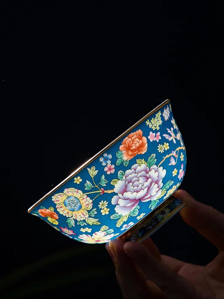 Enamel Color Bone China Rice Bowl Noodle Bowl Single Chinese Palace Style High Scalding Bowl Jingdezhen Tableware