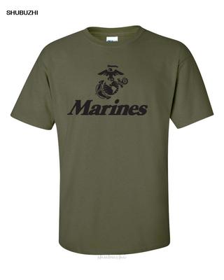 Fashion Cotton Tshirt Marine Corps US United States Marines USMC Military Mens Tee Shirt