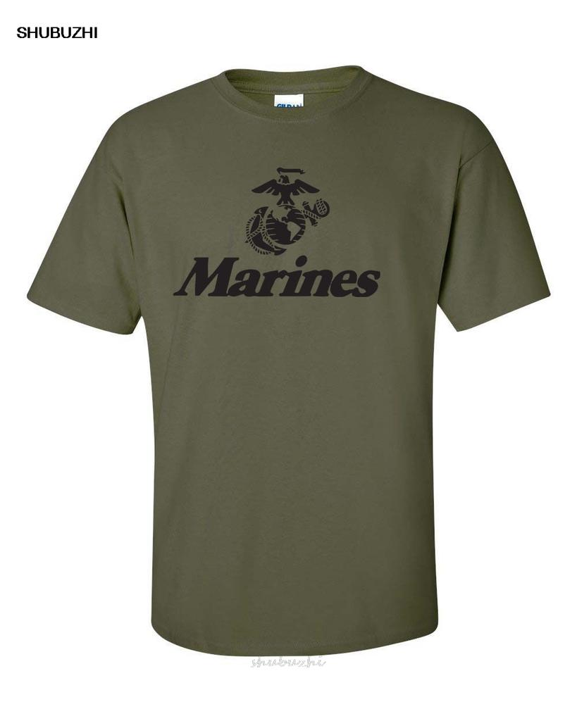 Cotton T-shirt Marine Corps U.S. United States Marines USMC Military Men's Tee Shirt