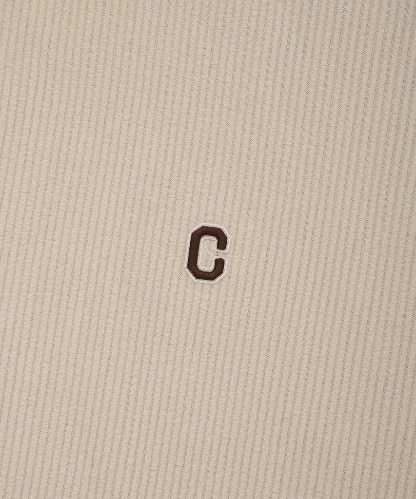 COVERNAT Small C Logo Corduroy Half Zip Beige