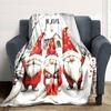 Festive Gnomes Winter Wonderland Home Customize Your Name Blankets Soft Cozy Lightweight For All Seasons Perfect For Picnics Sofa Office Bed Living