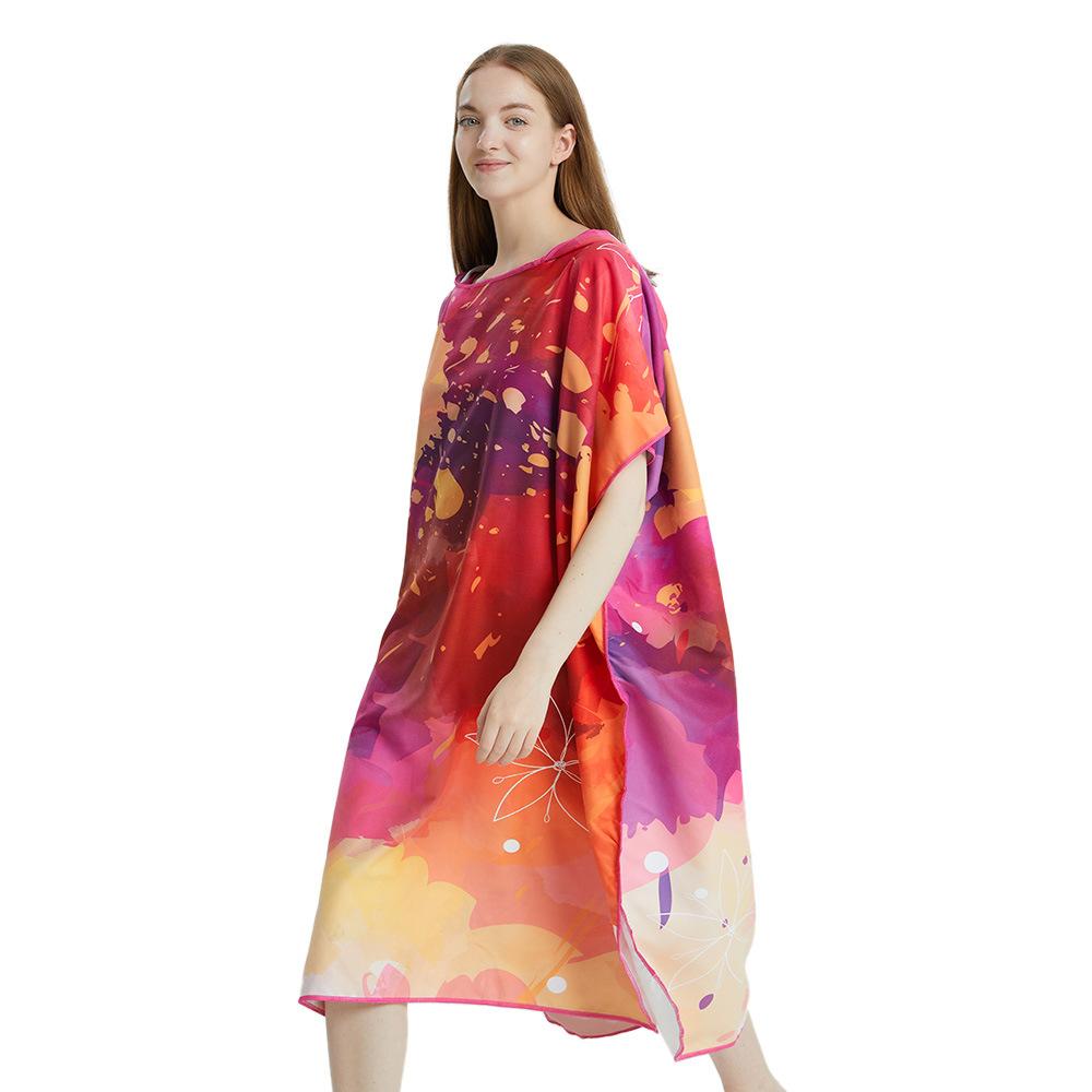 Surf Poncho Towel Poncho Quick-Dry Towel Hoodie Microfiber Beach Robe Changing Poncho Swim Towel Beach Poncho For Adults