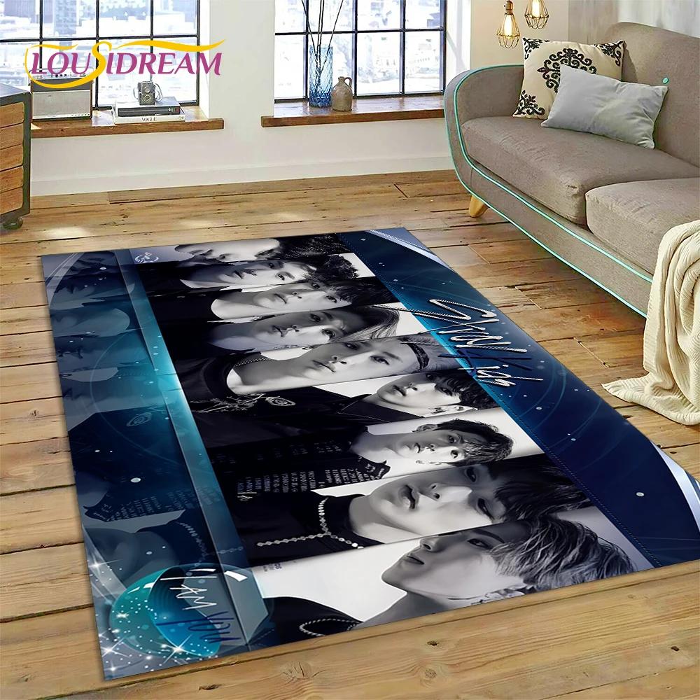 HD Korea Kpop Stray Kids 3D Singer Carpet Rug for Bedroom Living Room Home Sofa Decoration,Children Game Large Decor Floor Mat