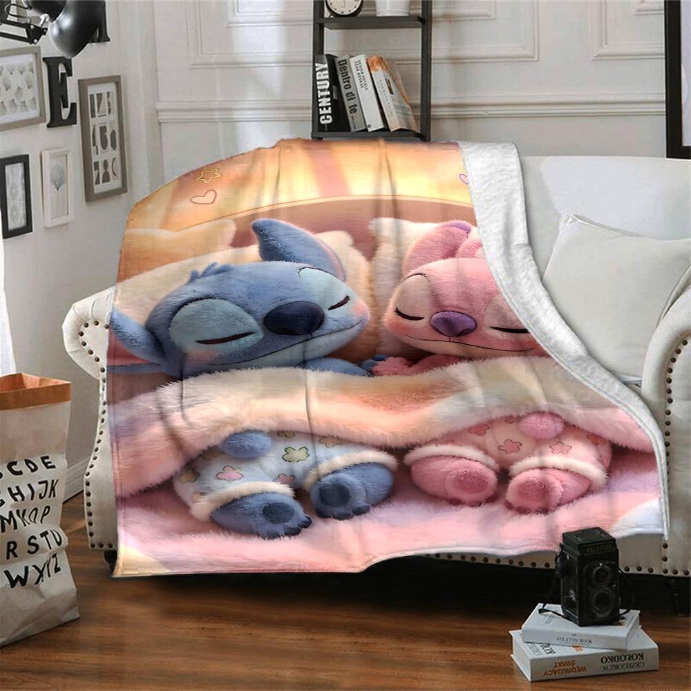 1pc S-Stitch18 Blanket, Gift, for Men and Women, Soft Blanket, Good for Sofa Bed Couch Travel, Lightweight Flannel Blanket