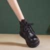 Women's Genuine Leather Retro Platform Ankle Boots - Lightweight, Soft, High-Top (2025 Autumn/Winter Collection)