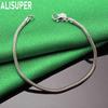 925 Sterling Silver 3mm Simple Braided Bracelet - Beautiful Gift Jewelry